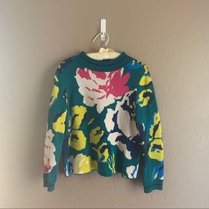 Anthropologie Laine Floral Sweater sz S